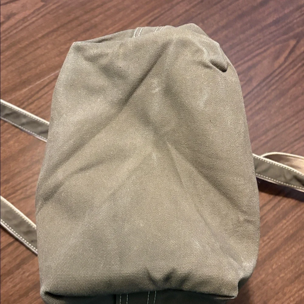 Lands’ End Canvas Tote Bag Cream Green - Picture 5 of 5